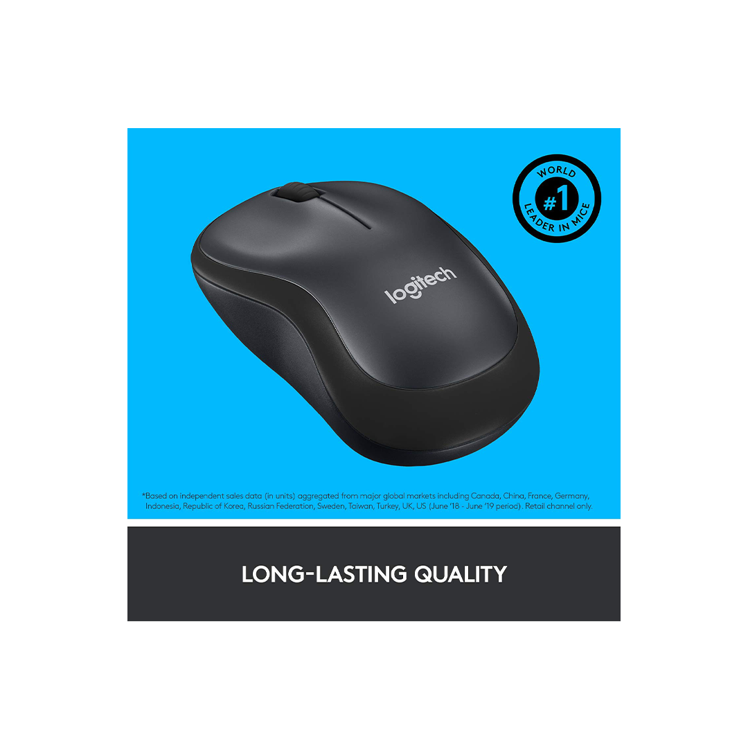 Logitech M221 Wireless Mouse - Charcoal Grey in Qatar Logitech M221 Wireless Mouse - Charcoal Grey in Qatar